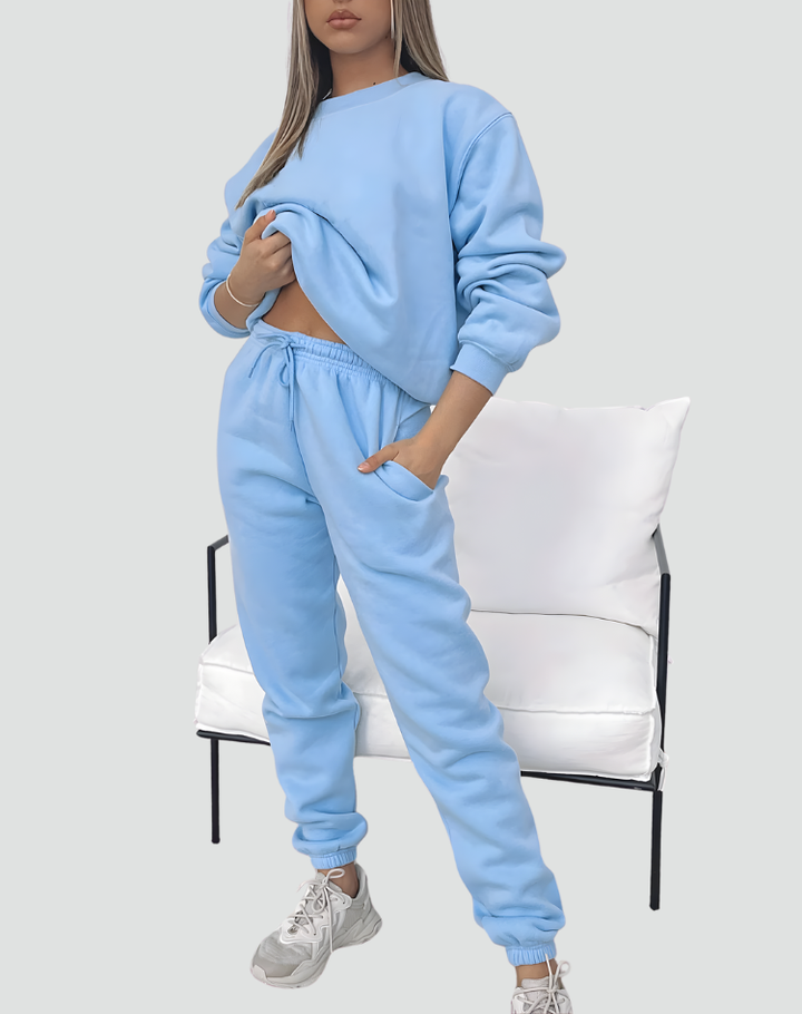 Romy two piece knit lounge set in green
