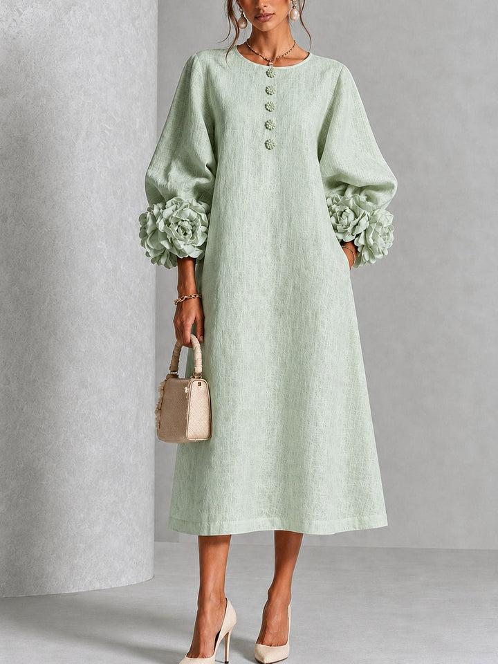 Allira textured a line wedding guest midi dress
