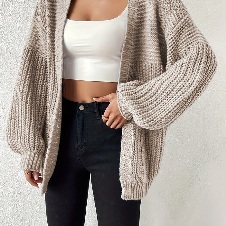 Emmeline chunky knit cardigan with balloon sleeves – image 13