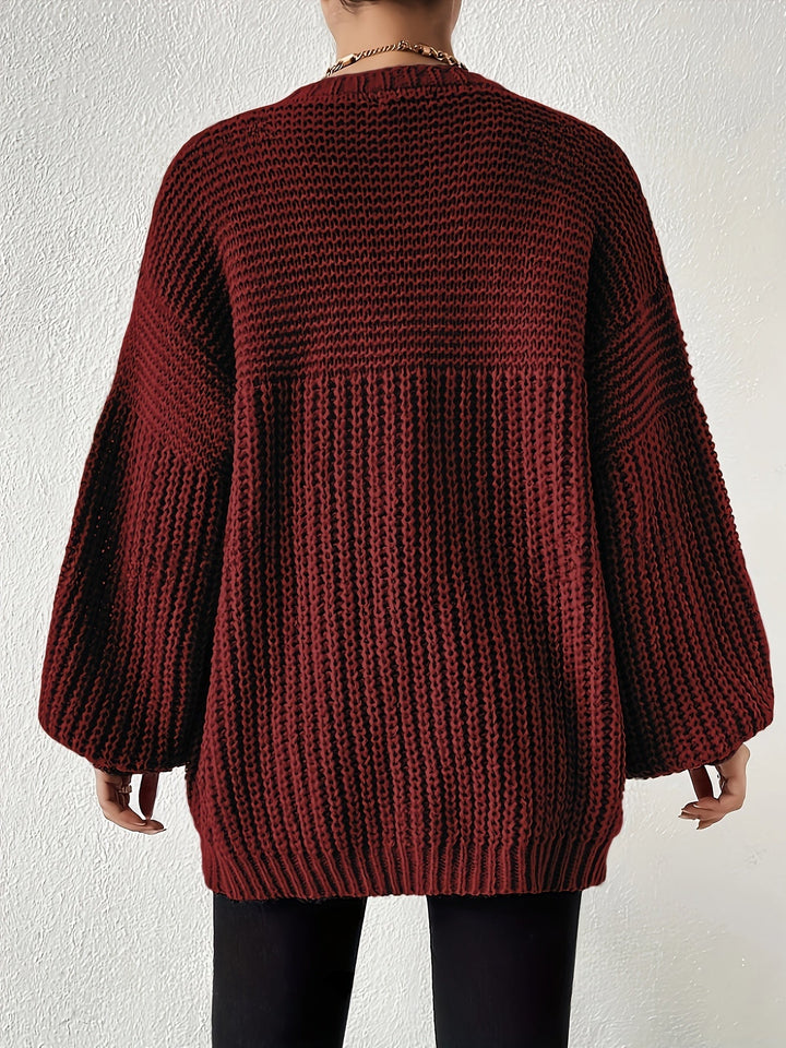 Emmeline chunky knit cardigan with balloon sleeves – image 8