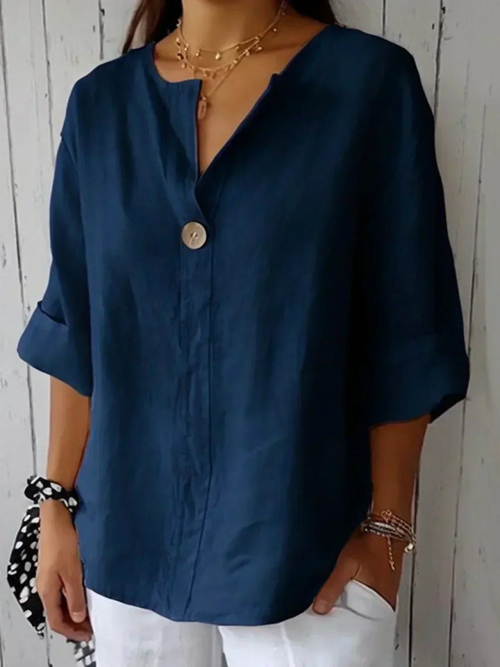 Bethan Elegant Relaxed V Neck Blouse - image 6