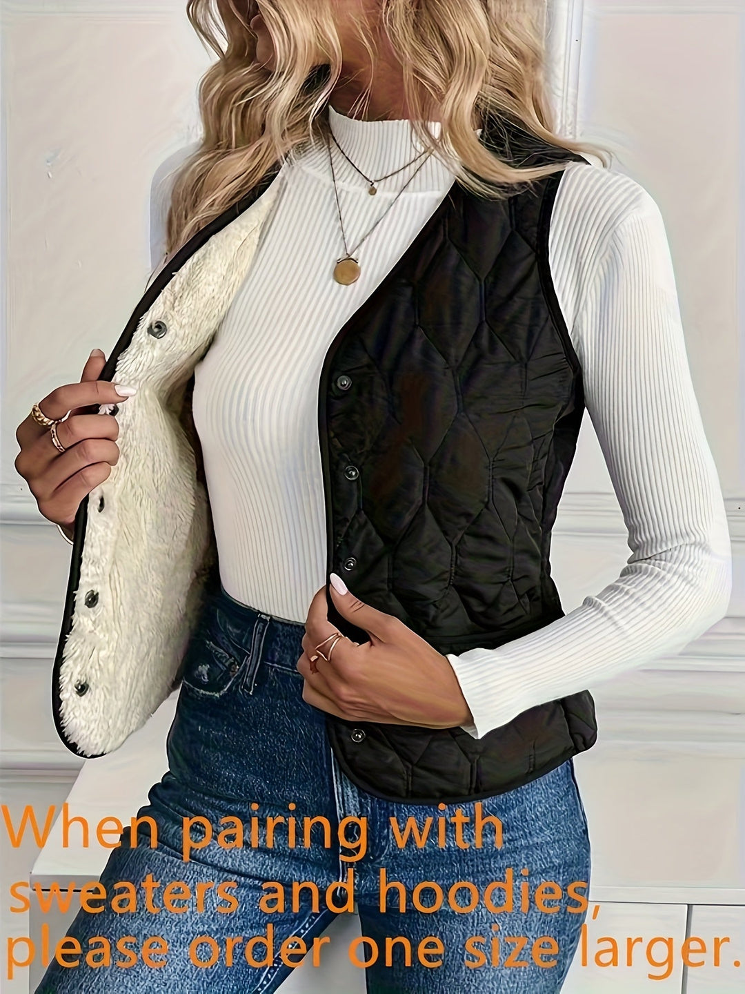 Rae fitted warm quilted gilet – image 8