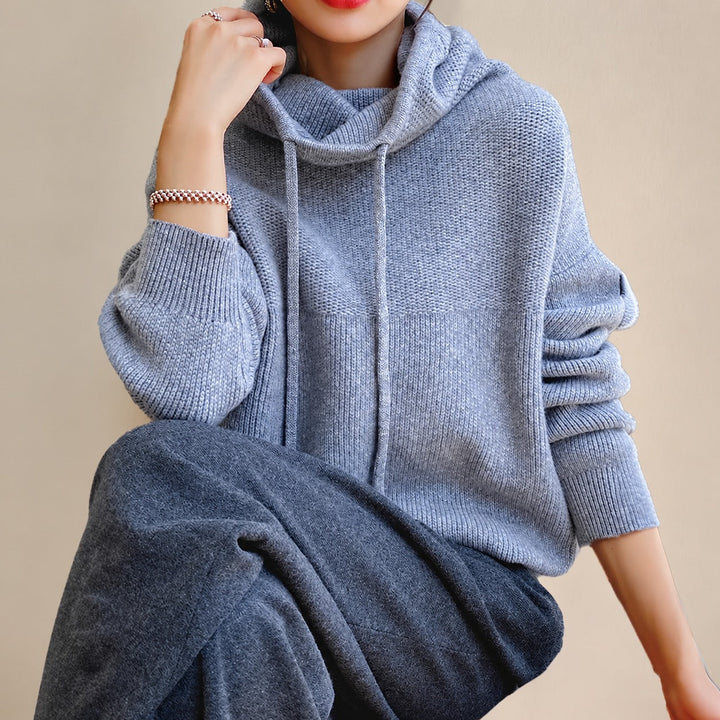 Eden merino wool jumper, roll neck detail