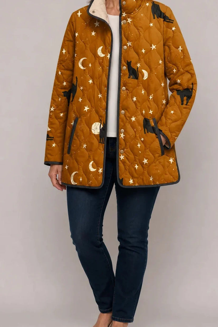 Yasmin Elegant Floral Print Quilted Puffer Jacket - image 16