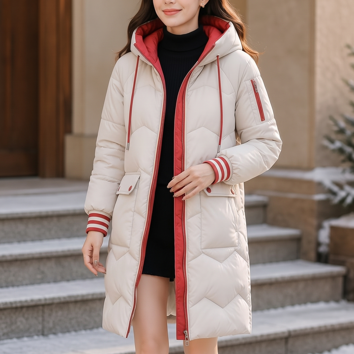 Apolline hooded mid length puffer coat – image 3