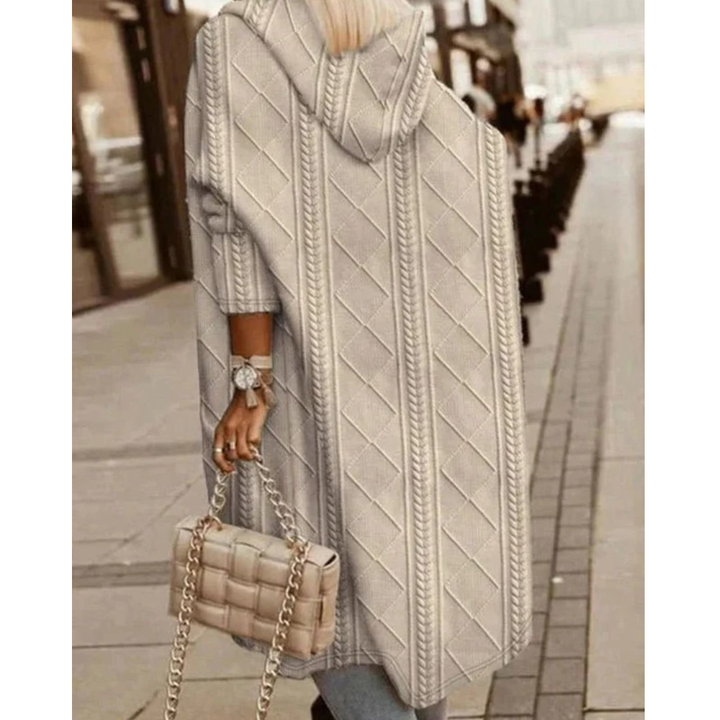 Aylin longline hooded knit cardigan in pink