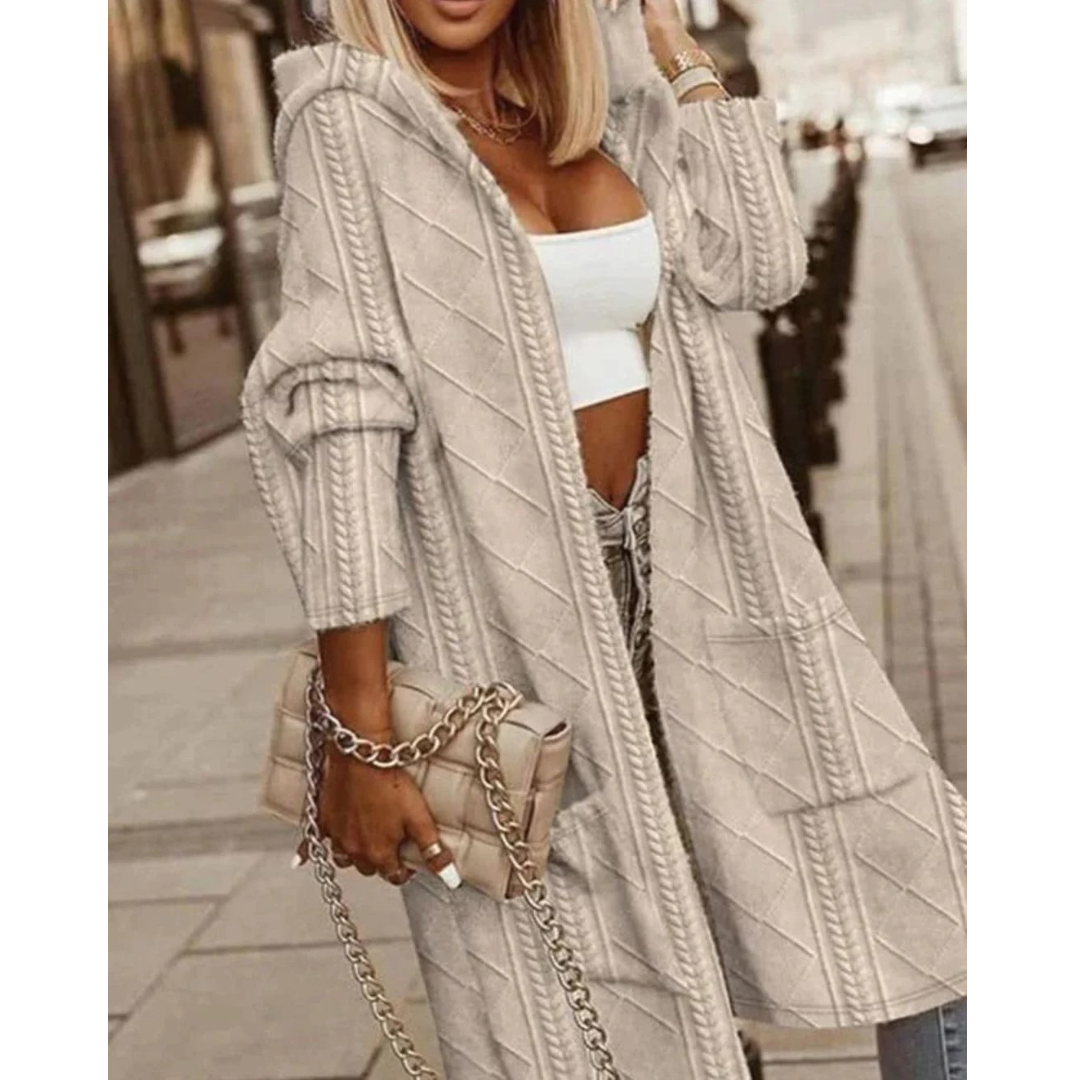 Aylin longline hooded knit cardigan
