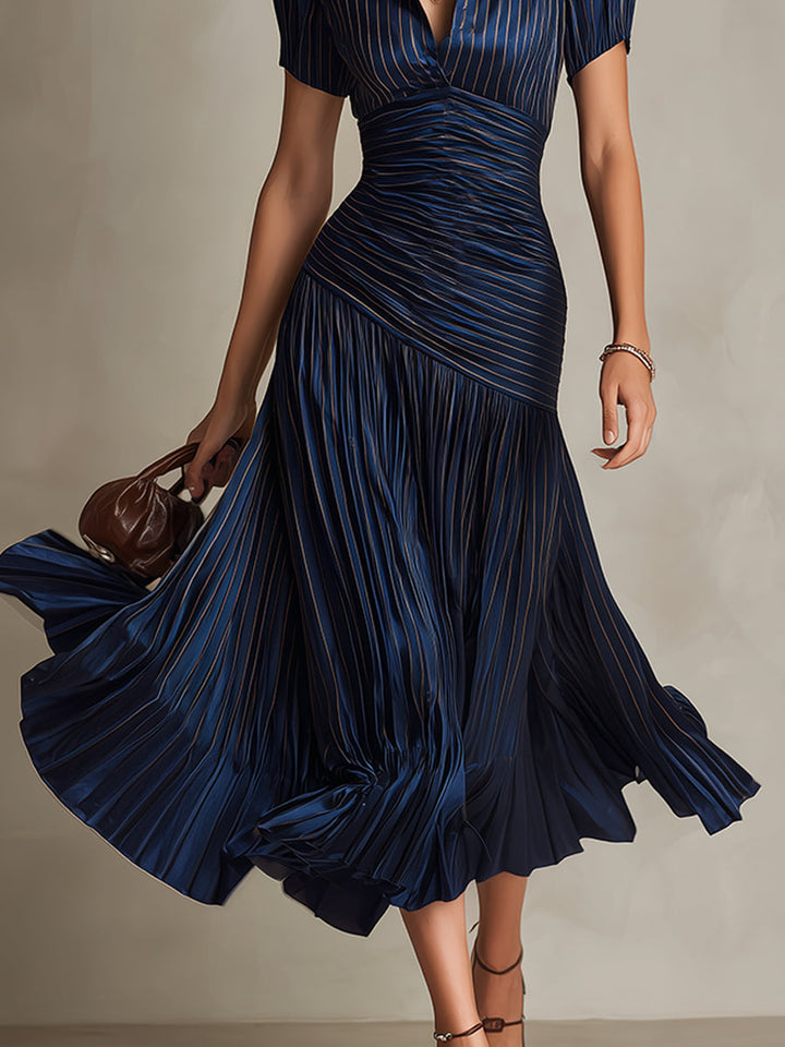 Mira striped satin midi dress – image 11