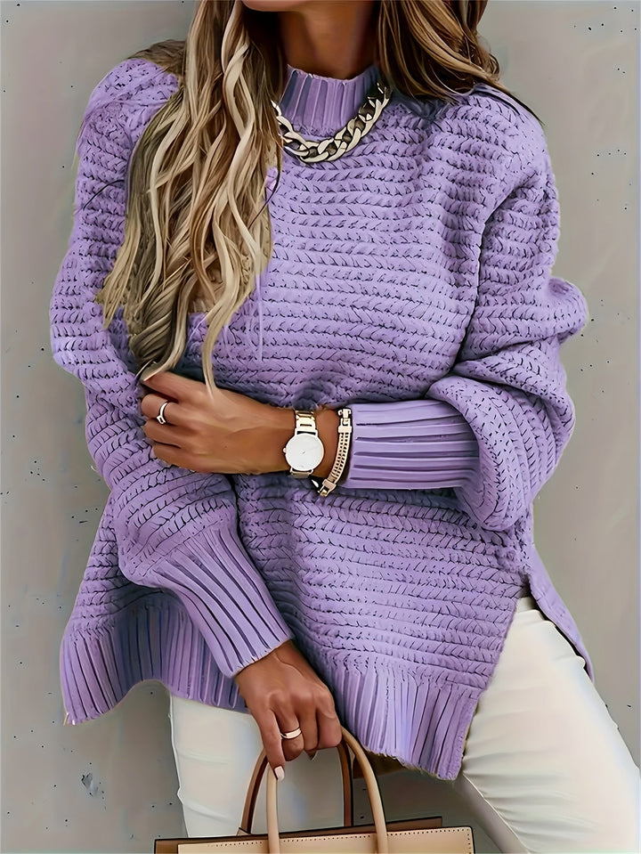 Margit oversized mock neck cable knit jumper – image 3