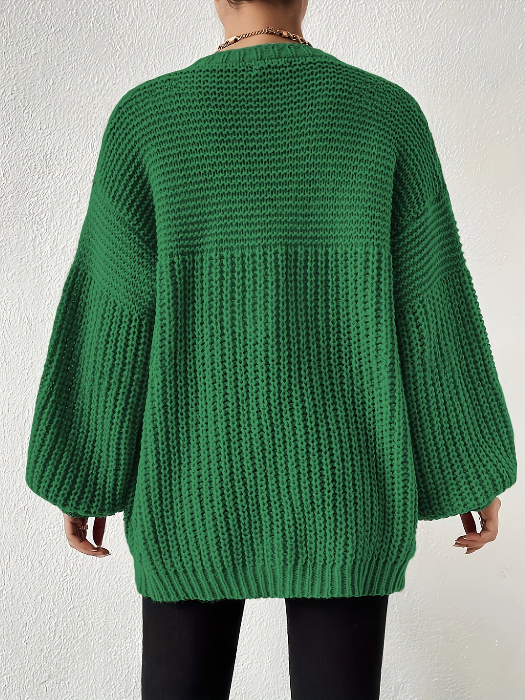 Emmeline chunky knit cardigan with balloon sleeves – image 10