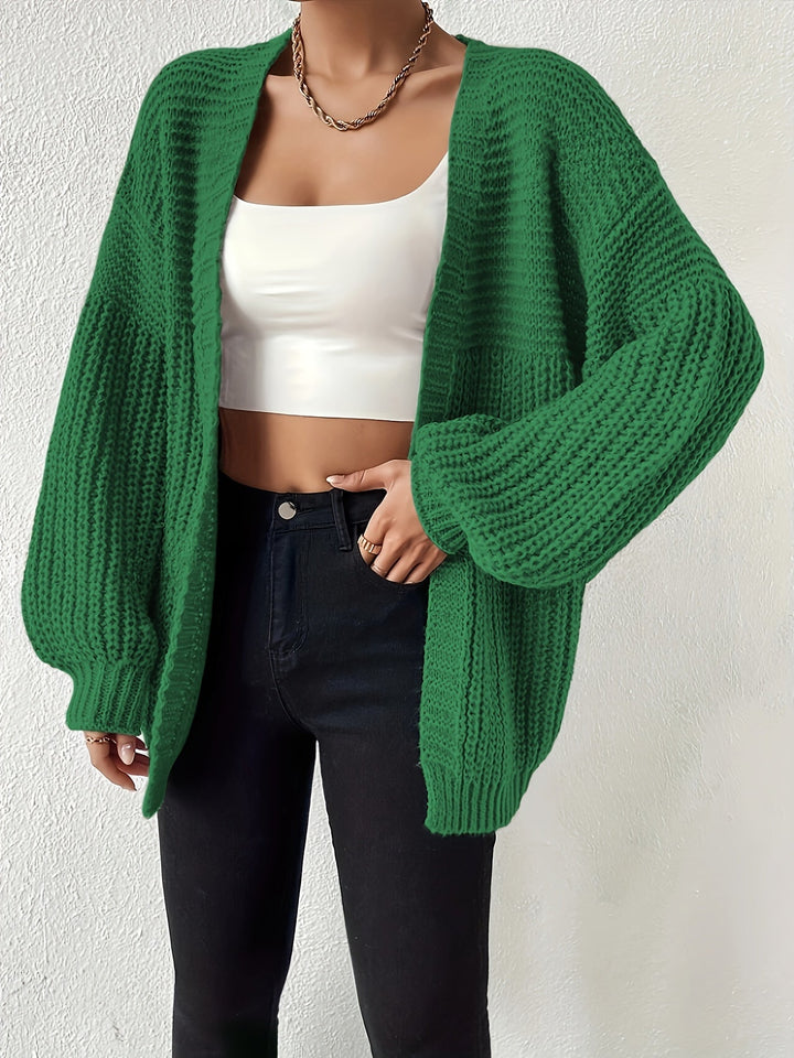Emmeline chunky knit cardigan with balloon sleeves
