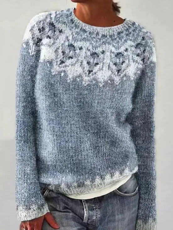 Nerys Elegant Ombre Fair Isle Crew Neck Jumper