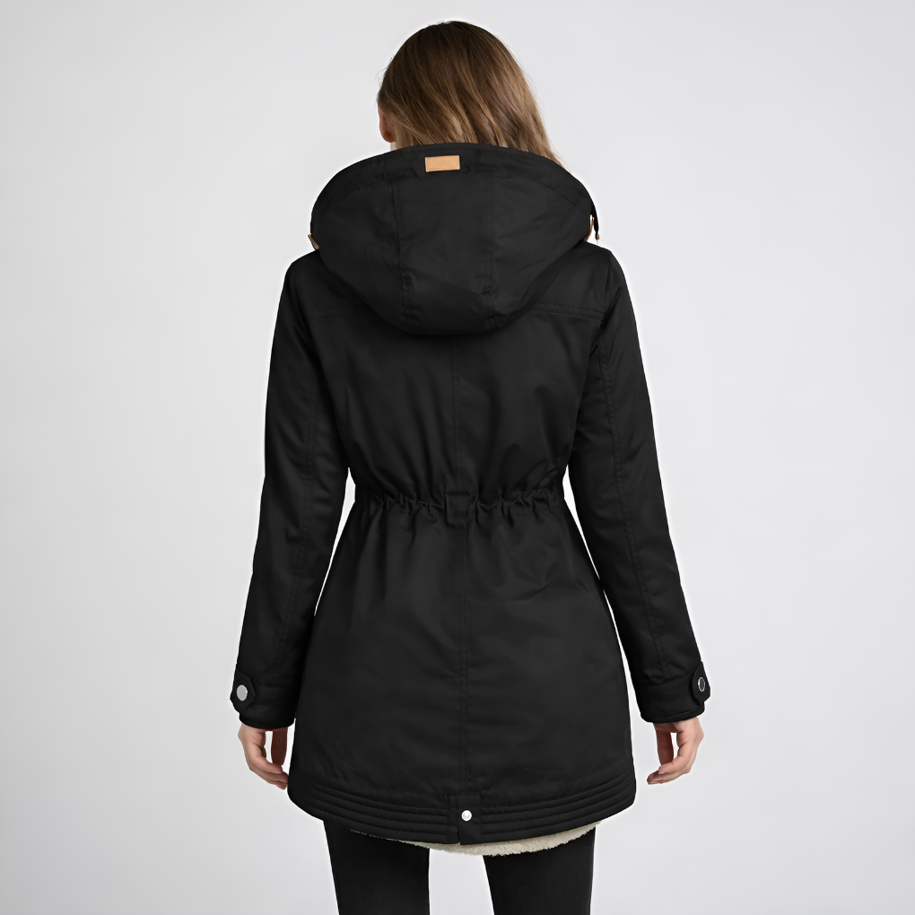 Torunn parka with lined hood and drawstring waist – image 2