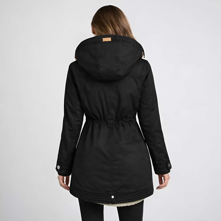 Torunn parka with lined hood and drawstring waist – image 2