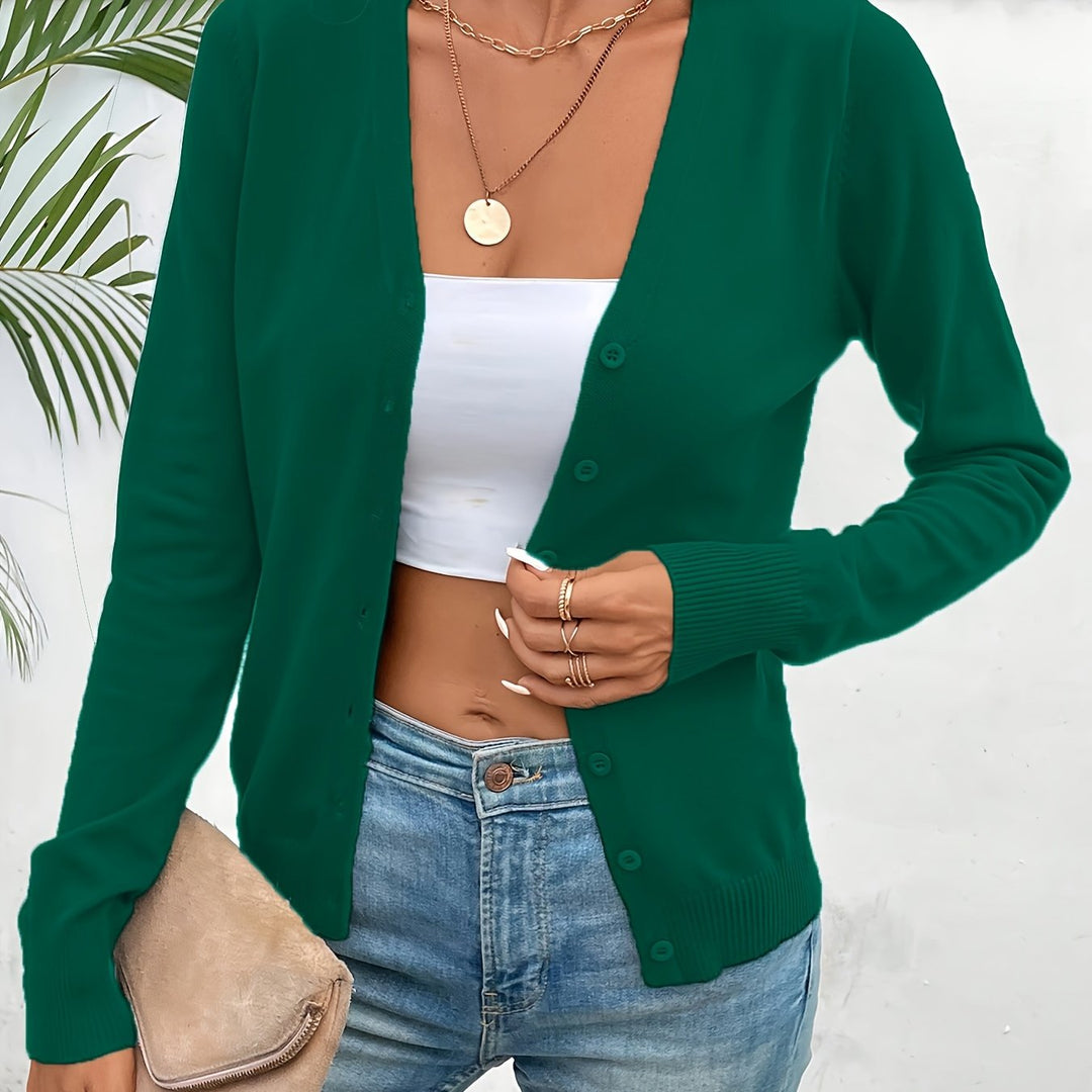 Celestine Elegant V Neck Ribbed Longline Cardigan - image 10