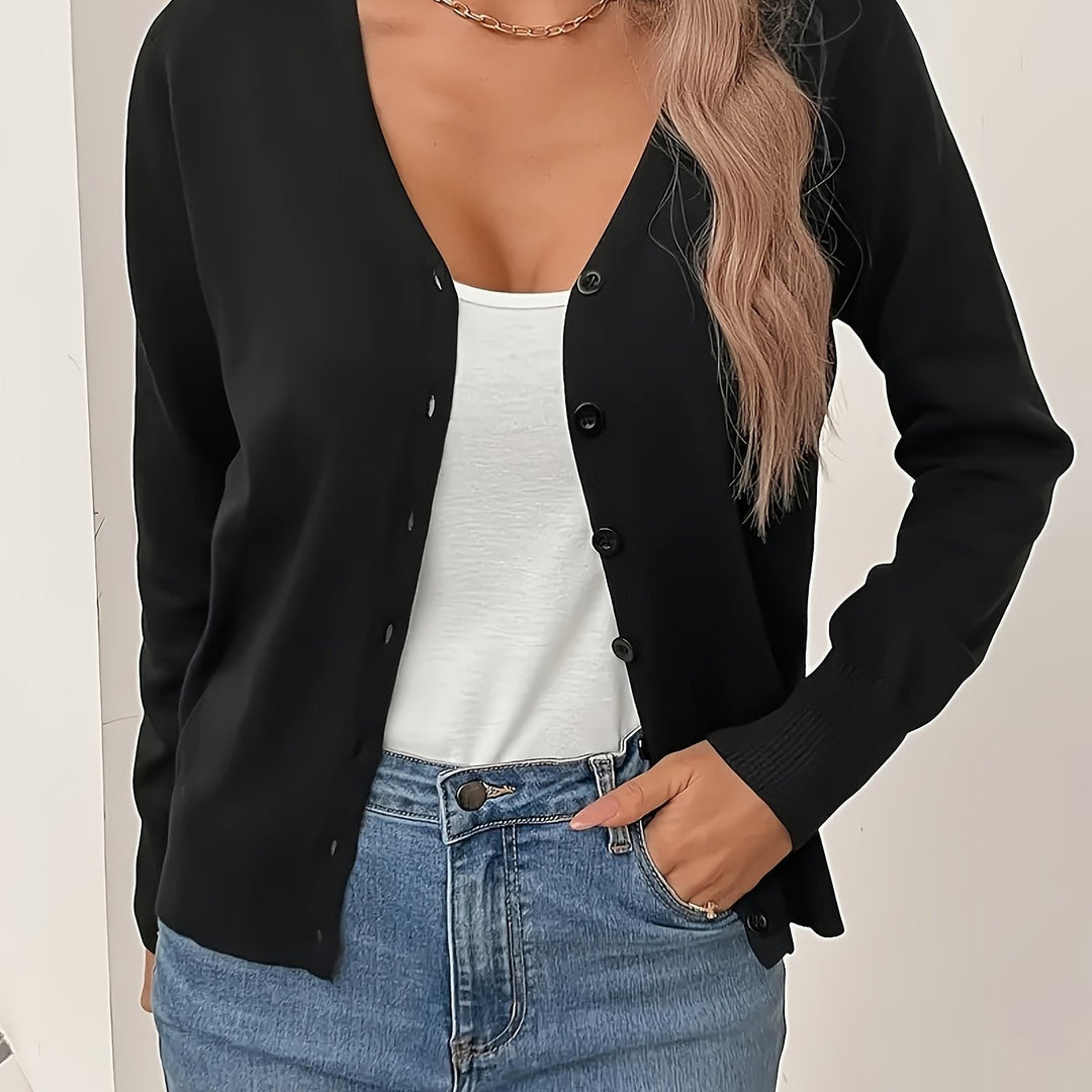 Celestine Elegant V Neck Ribbed Longline Cardigan - image 3