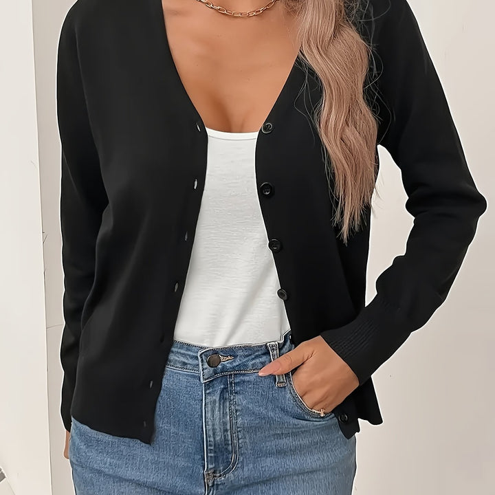 Celestine Elegant V Neck Ribbed Longline Cardigan - image 3