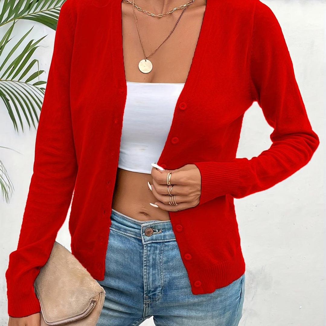 Celestine Elegant V Neck Ribbed Longline Cardigan - image 4