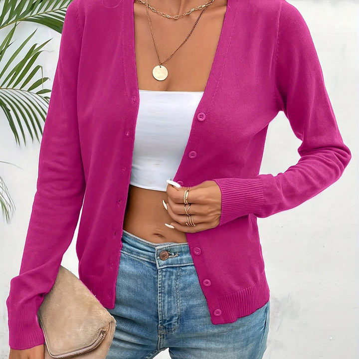 Celestine Elegant V Neck Ribbed Longline Cardigan - image 6