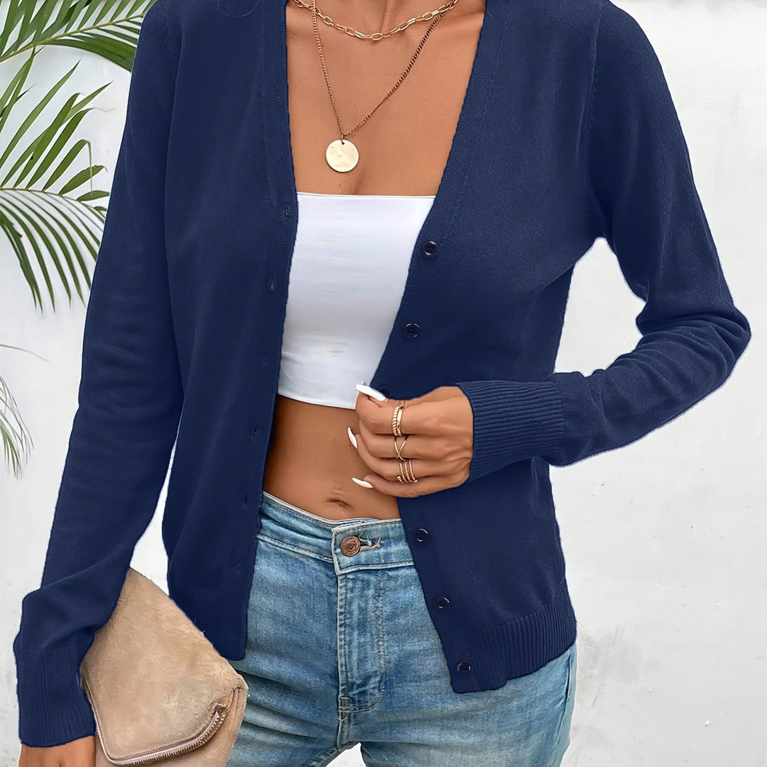 Celestine Elegant V Neck Ribbed Longline Cardigan - image 7