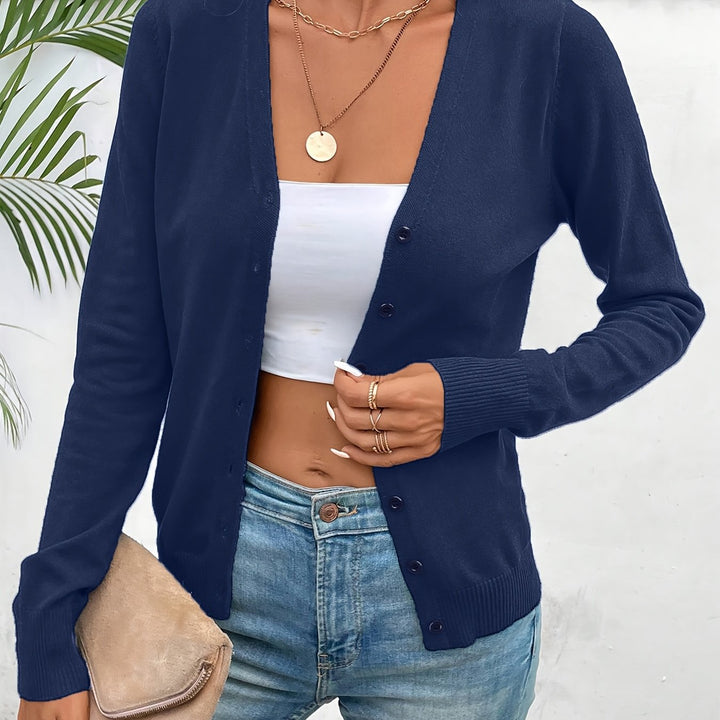 Celestine Elegant V Neck Ribbed Longline Cardigan - image 7