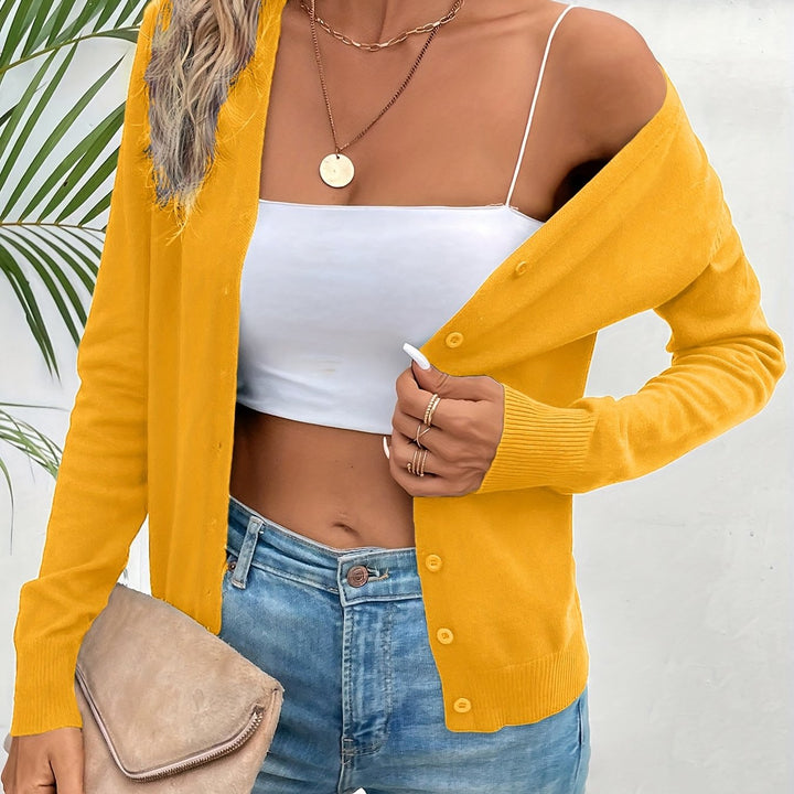 Celestine Elegant V Neck Ribbed Longline Cardigan - image 8
