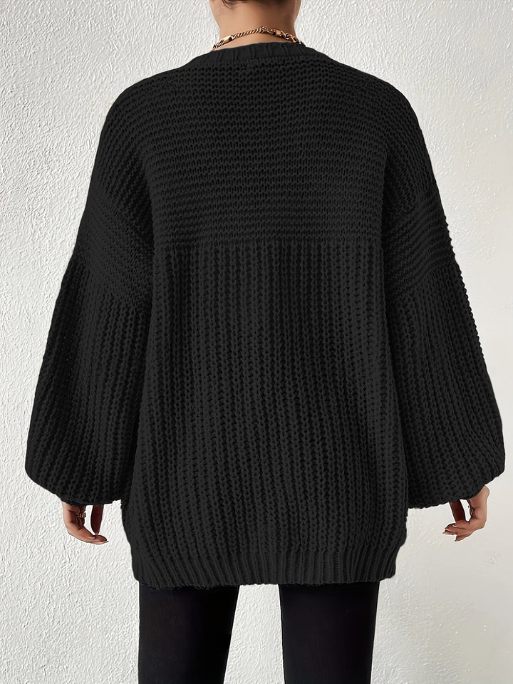 Emmeline chunky knit cardigan with balloon sleeves – image 6