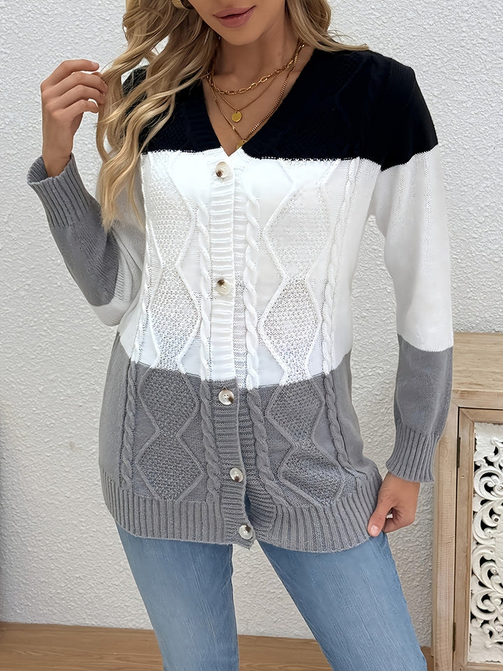 Sylvie patchwork knit cardigan – image 9