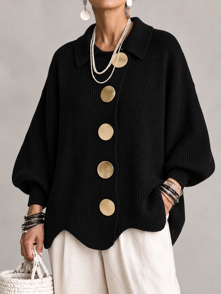 Alva knit vest with oversized collar – image 3