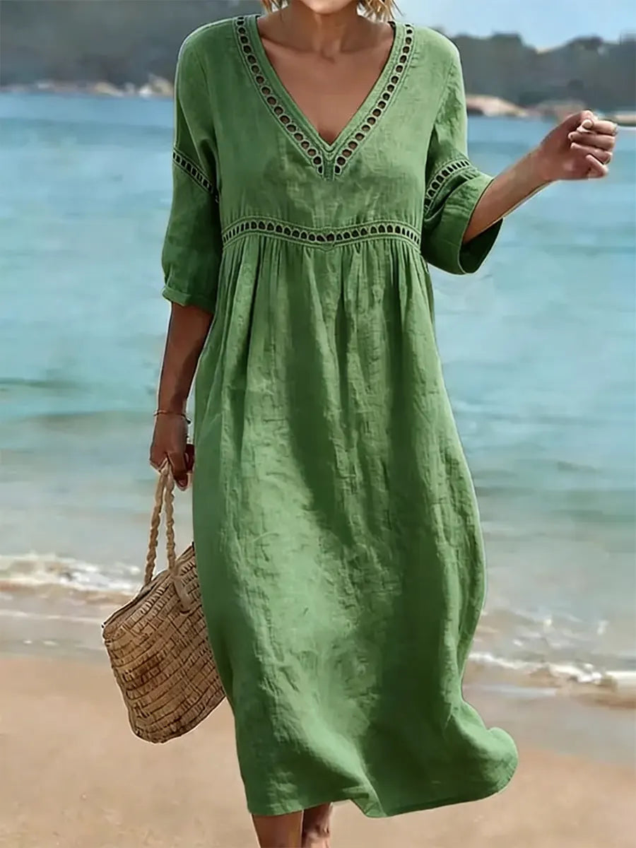 Elinor V neck midi dress – image 2