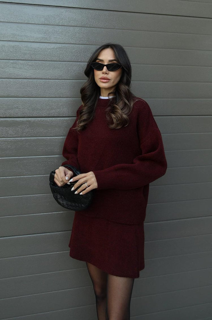 Hanna two piece knit jumper and skirt co-ord set, full length