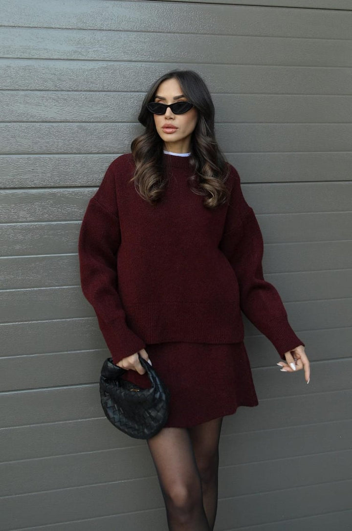 Hanna two piece knit jumper and skirt co-ord set, detail
