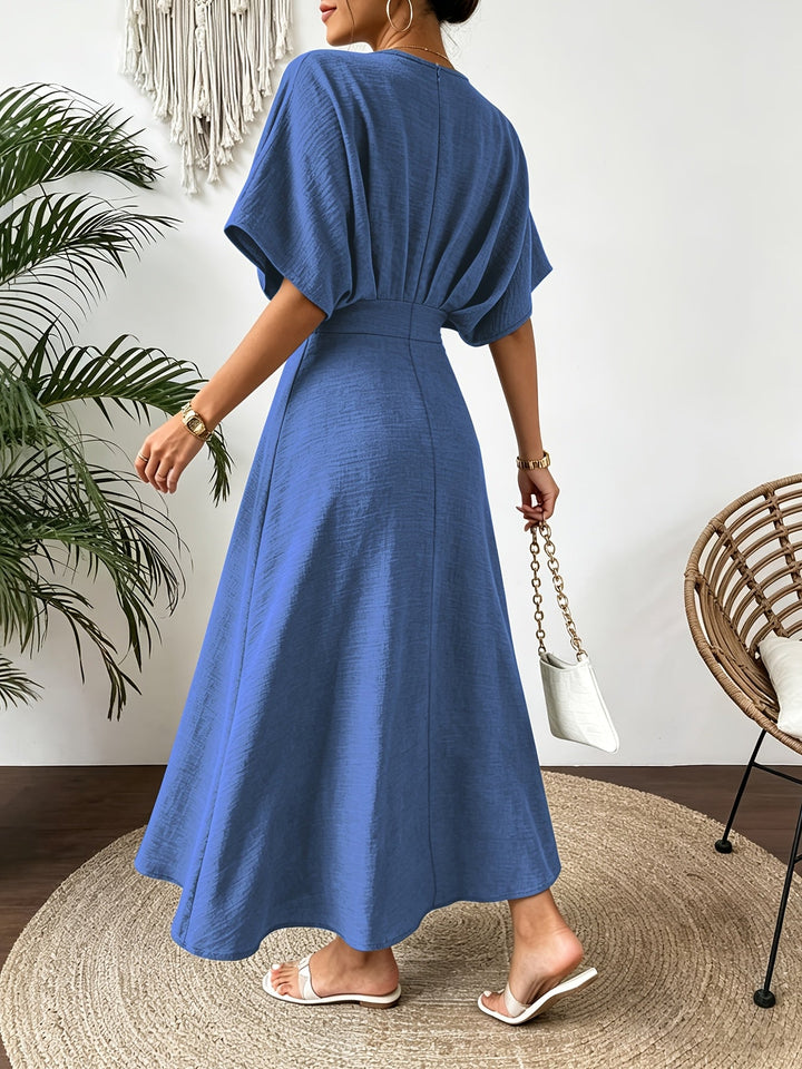 Romilly batwing sleeve midi dress in camel