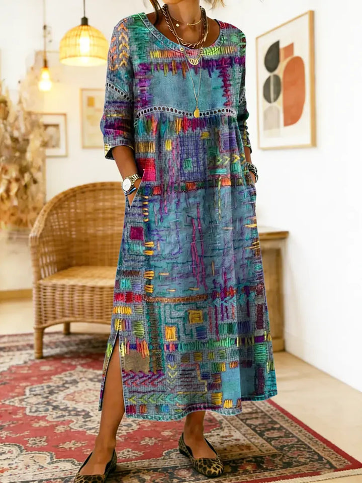 Indra patchwork denim dress – image 10