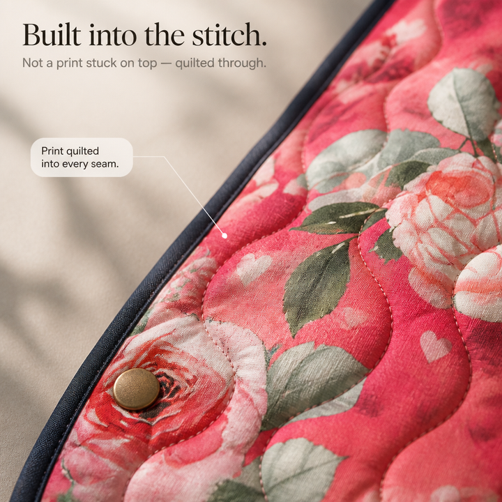 Yasmin Elegant Floral Print Quilted Puffer Jacket - image 8