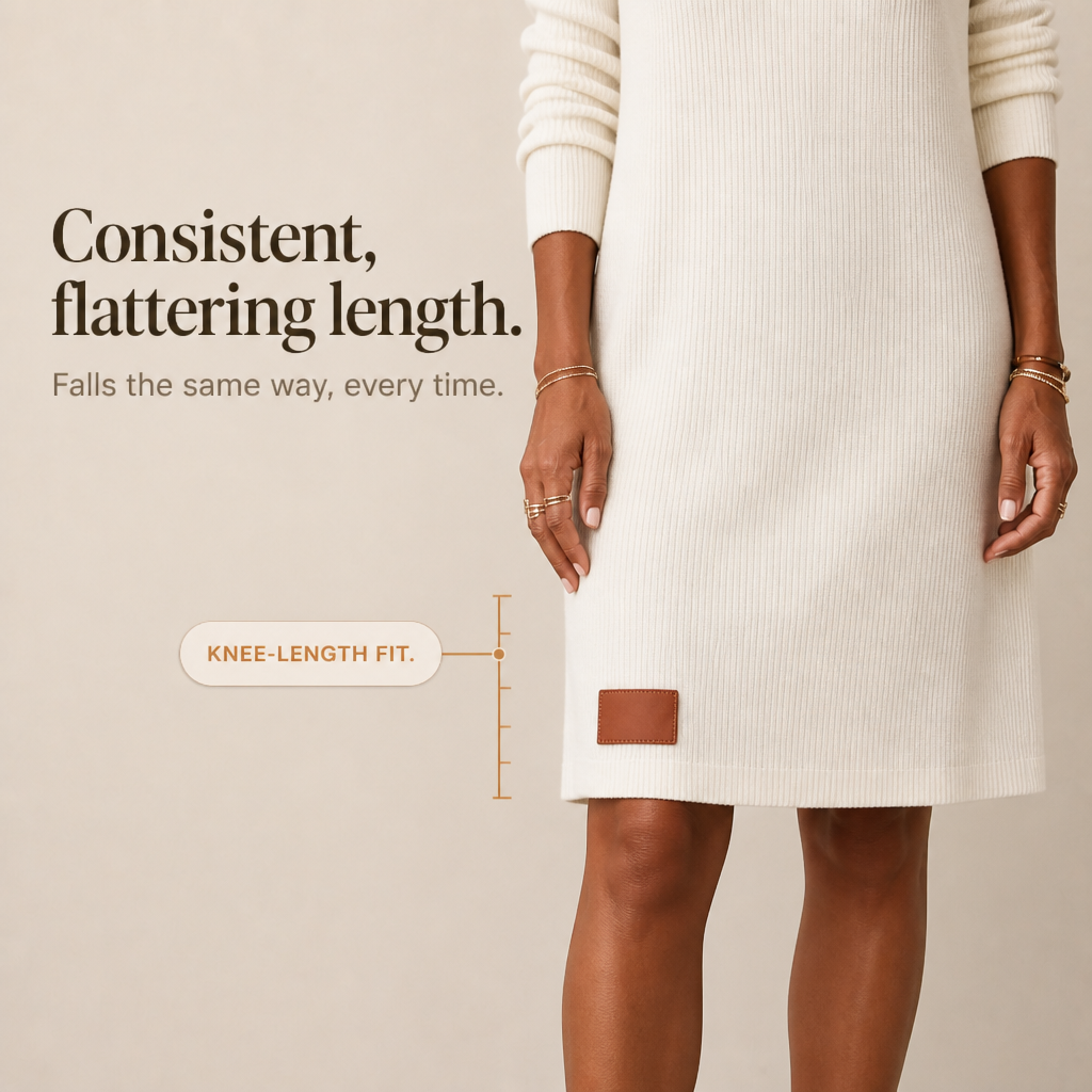 Carys Elegant Ribbed Cowl Neck Jumper Dress - image 8