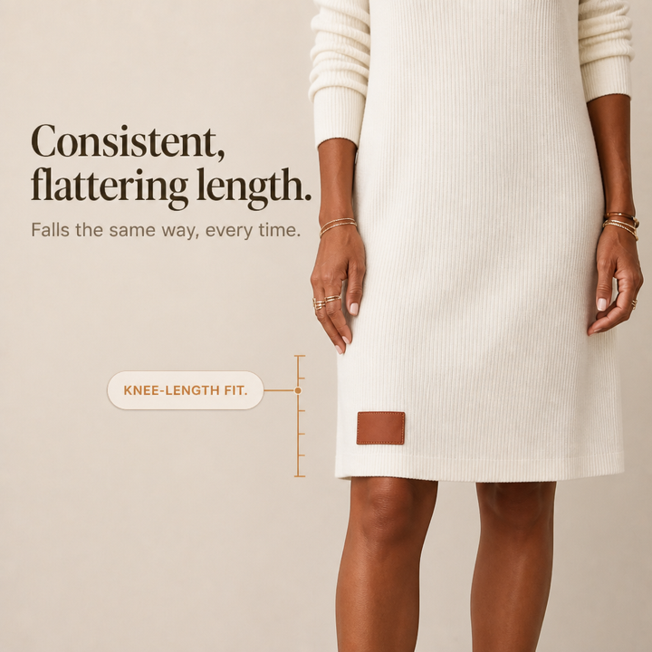 Carys Elegant Ribbed Cowl Neck Jumper Dress - image 8