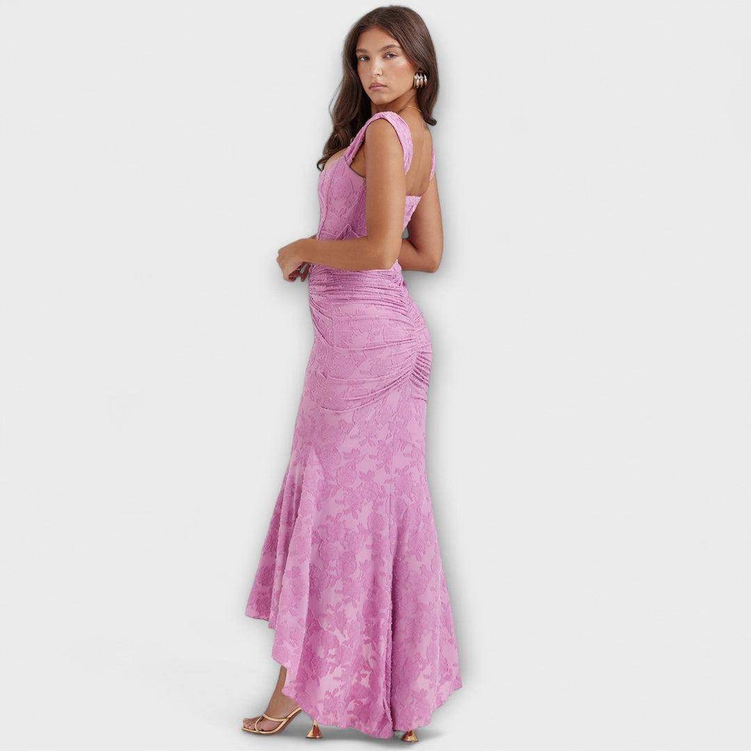 Noemie pleated corset maxi dress – image 7