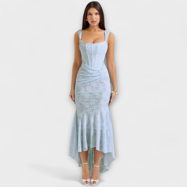 Noemie | Elegant Pleated Corset Maxi Dress