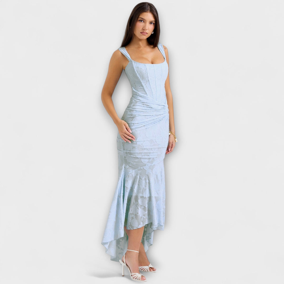 Noemie | Elegant Pleated Corset Maxi Dress