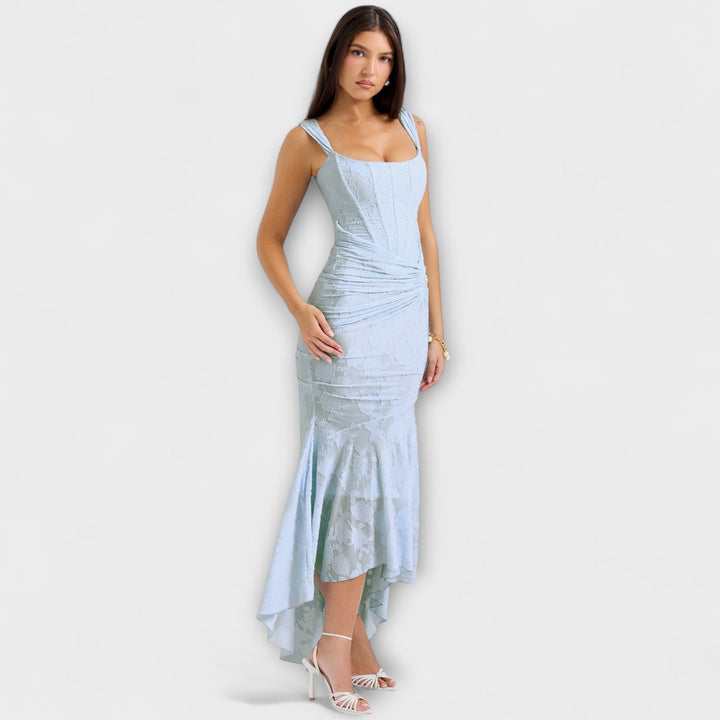 Noemie | Elegant Pleated Corset Maxi Dress
