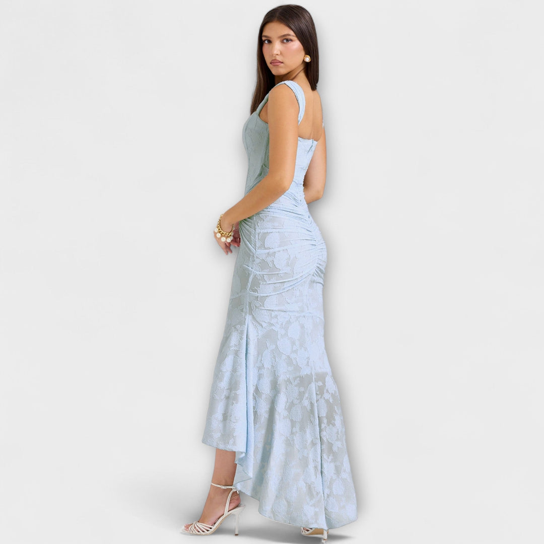 Noemie | Elegant Pleated Corset Maxi Dress