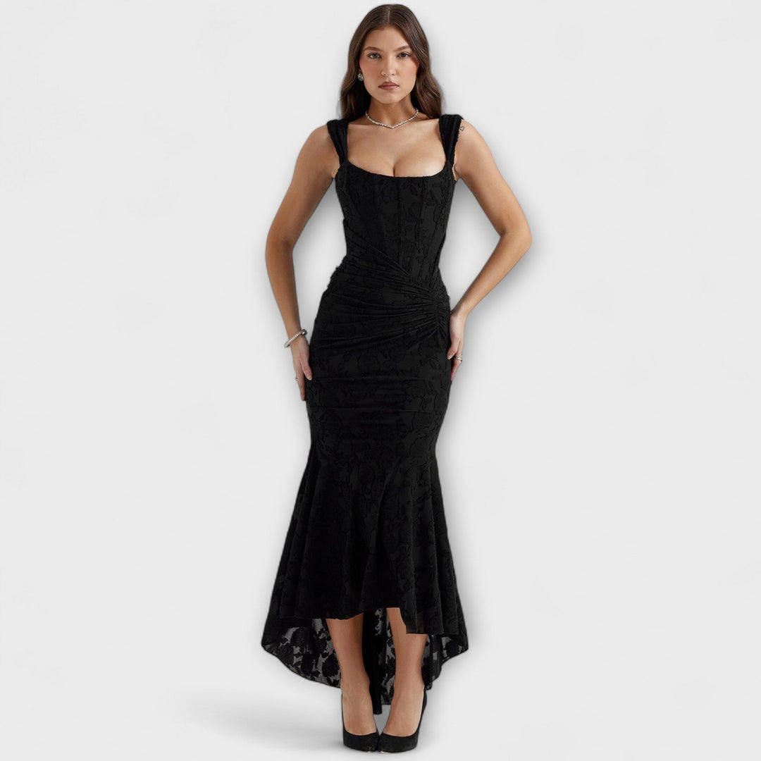 Noemie | Elegant Pleated Corset Maxi Dress