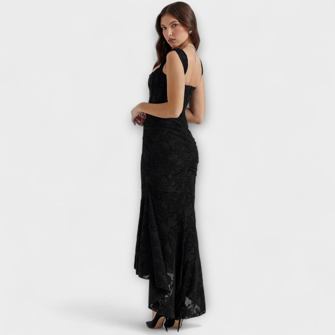 Noemie | Elegant Pleated Corset Maxi Dress