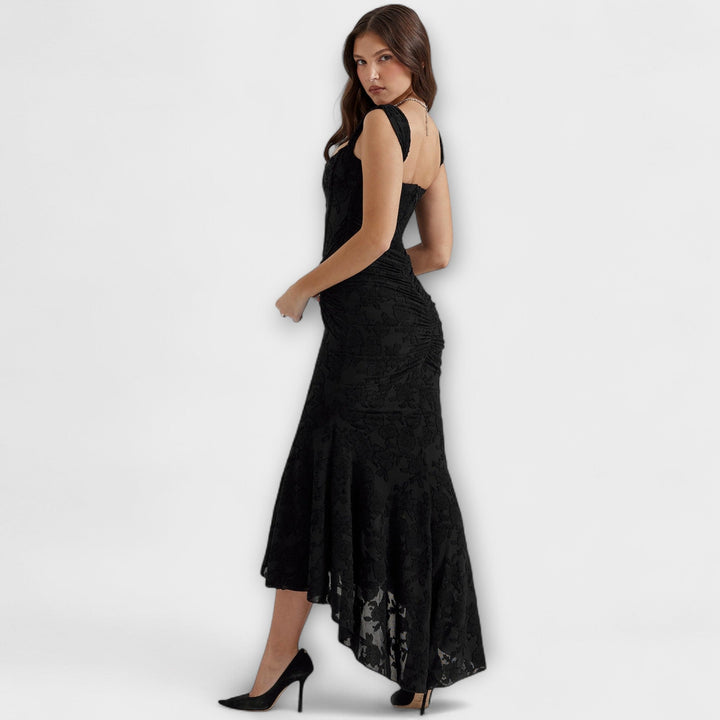 Noemie | Elegant Pleated Corset Maxi Dress
