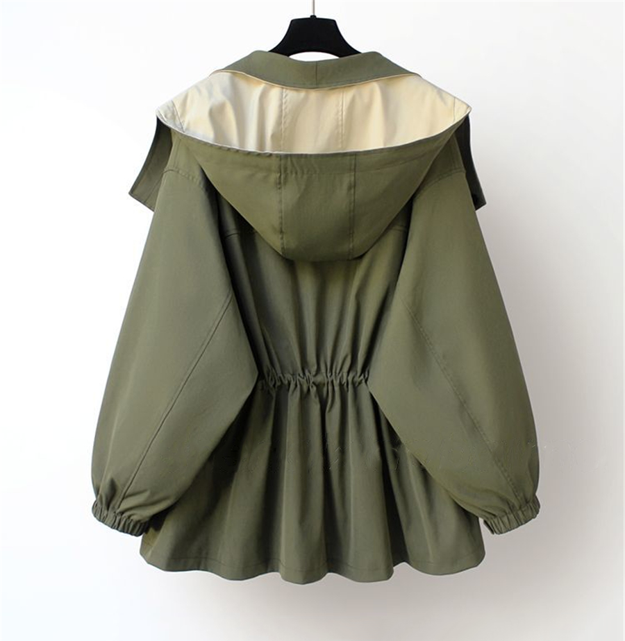 Thomasina hooded trench coat with drawstring waist – image 2