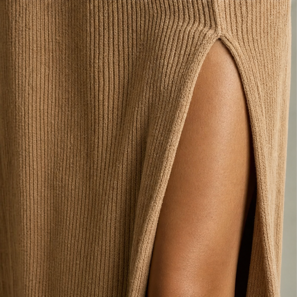 Seren Elegant One Shoulder Ribbed Maxi Dress with Thigh Slit - image 10