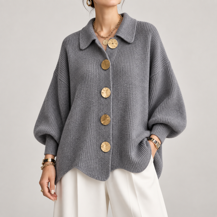 Alva knit vest with oversized collar – image 6
