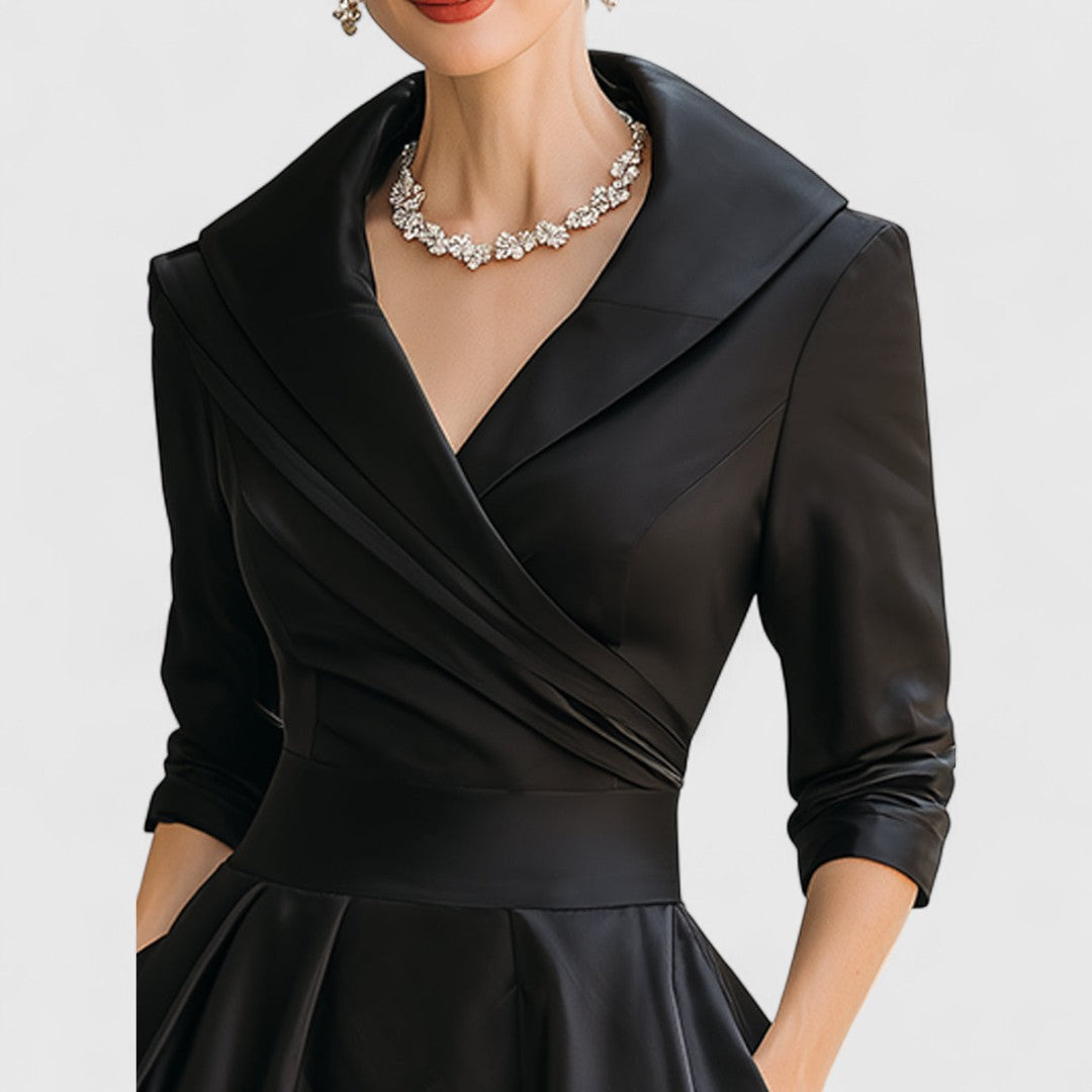 Ninon wrap v neck midi dress with three quarter sleeves – image 6