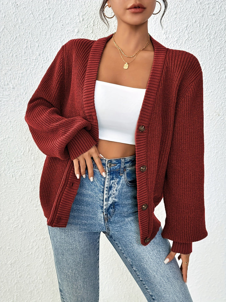 Estelle buttoned v neck cardigan – image 2